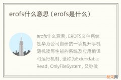 erofs是什么 erofs什么意思