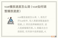 vue如何调整播放速度 vue播放速度怎么调