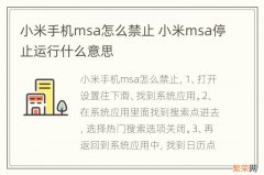 小米手机msa怎么禁止 小米msa停止运行什么意思