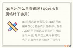 qq音乐专属铭牌干嘛用 qq音乐怎么查看铭牌