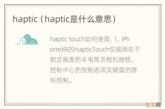 haptic是什么意思 haptic