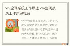 vrv空调系统工作原理 vrv空调系统工作原理视频