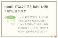 hdmi1.4和2.0的区别 hdmi1.4和2.0的区别接线图