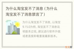 为什么淘宝发不了消息禁言了 为什么淘宝发不了消息