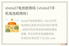 vivox27手机电池耐用吗 vivox27电池耐用吗