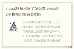 vivox23掉水里了怎么办 vivox23手机掉水里有影响吗