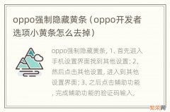 oppo开发者选项小黄条怎么去掉 oppo强制隐藏黄条