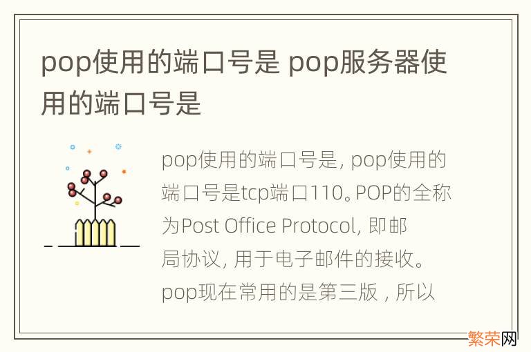 pop使用的端口号是 pop服务器使用的端口号是