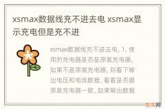 xsmax数据线充不进去电 xsmax显示充电但是充不进