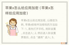 苹果x怎样给应用加密 苹果x怎么给应用加密