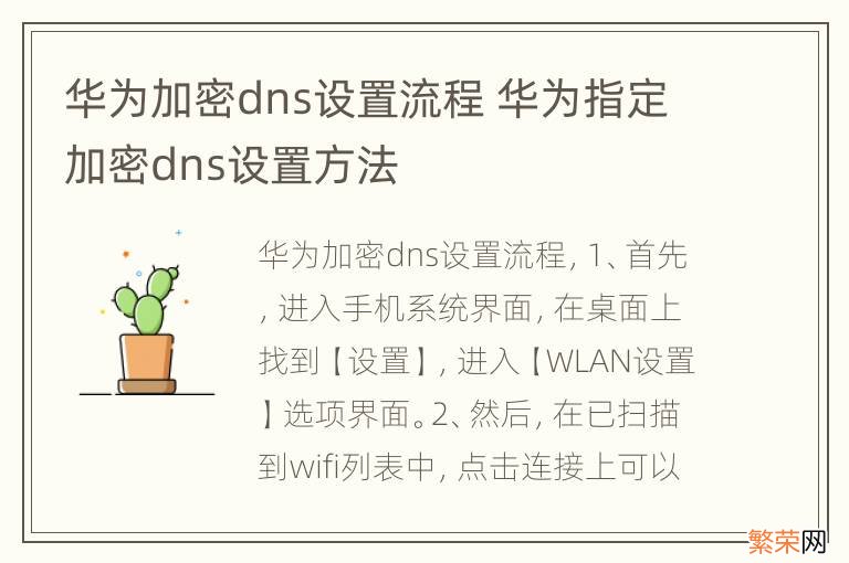 华为加密dns设置流程 华为指定加密dns设置方法