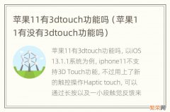 苹果11有没有3dtouch功能吗 苹果11有3dtouch功能吗