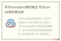 华为nova6pro啥时候出 华为nova6啥时候出的