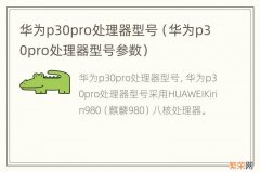 华为p30pro处理器型号参数 华为p30pro处理器型号