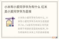 小米有小爱同学华为有什么 红米是小爱同学华为是啥