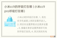 小米cc9pro呼吸灯在哪 小米cc9的呼吸灯在哪