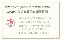 华为nova5pro指关节截屏 华为nova5pro指关节截屏在哪里设置