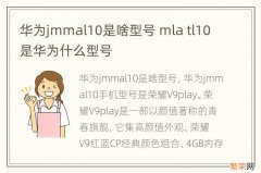 华为jmmal10是啥型号 mla tl10是华为什么型号