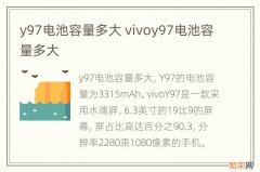 y97电池容量多大 vivoy97电池容量多大