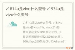 v1814a是vivo什么型号 v1934a是vivo什么型号