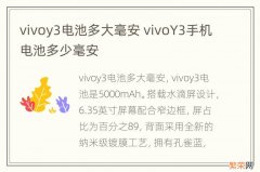 vivoy3电池多大毫安 vivoY3手机电池多少毫安