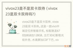 vivox23是双卡双待吗? vivox23是不是双卡双待