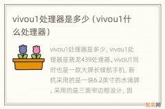 vivou1什么处理器 vivou1处理器是多少