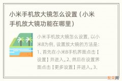 小米手机放大镜功能在哪里 小米手机放大镜怎么设置