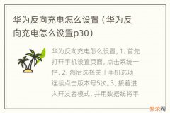 华为反向充电怎么设置p30 华为反向充电怎么设置