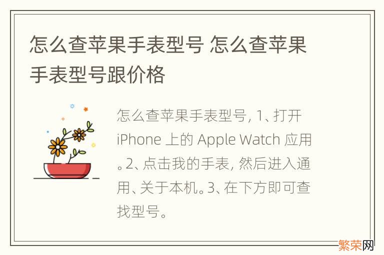 怎么查苹果手表型号 怎么查苹果手表型号跟价格