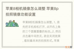 苹果8相机镜像怎么调整 苹果8p拍照镜像功能设置