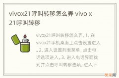 vivox21呼叫转移怎么弄 vivo x21呼叫转移