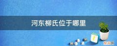 河东柳氏位于哪里 河东柳氏属于现在的