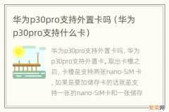 华为p30pro支持什么卡 华为p30pro支持外置卡吗