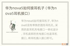 华为nova5耳机接口 华为nova5如何接耳机子