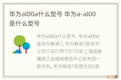 华为al00a什么型号 华为a-al00是什么型号