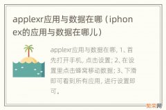 iphonex的应用与数据在哪儿 applexr应用与数据在哪