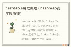 hashmap的实现原理 hashtable底层原理