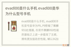 evadl00是什么手机 evadl00是华为什么型号手机