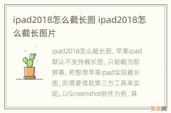 ipad2018怎么截长图 ipad2018怎么截长图片