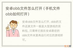 手机文件obb如何打开 安卓obb文件怎么打开