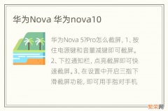 华为Nova 华为nova10