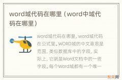 word中域代码在哪里 word域代码在哪里