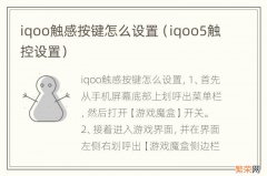 iqoo5触控设置 iqoo触感按键怎么设置