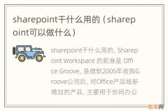 sharepoint可以做什么 sharepoint干什么用的