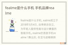 fealme是什么手机 手机品牌realme