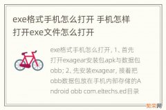 exe格式手机怎么打开 手机怎样打开exe文件怎么打开