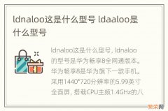 ldnaloo这是什么型号 ldaaloo是什么型号