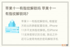 苹果十一有指纹解锁吗 苹果十一有指纹解锁吗?