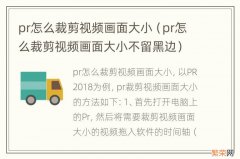 pr怎么裁剪视频画面大小不留黑边 pr怎么裁剪视频画面大小